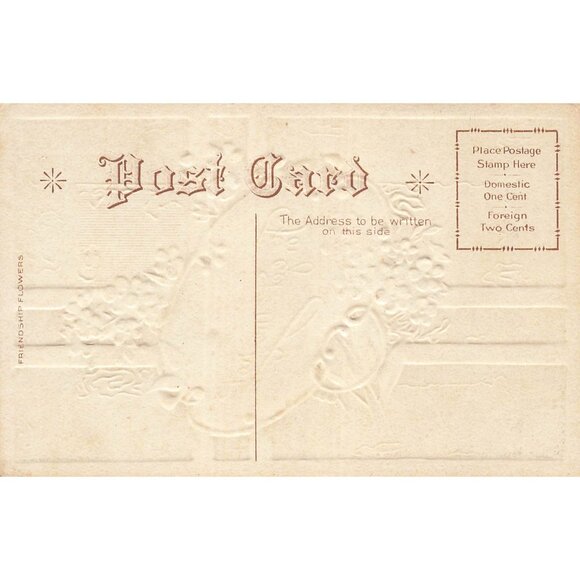 Postcard Forget-Me-Not Friendship Flowers Card Divided Back Unposted 1907-1915 - Picture 2 of 2